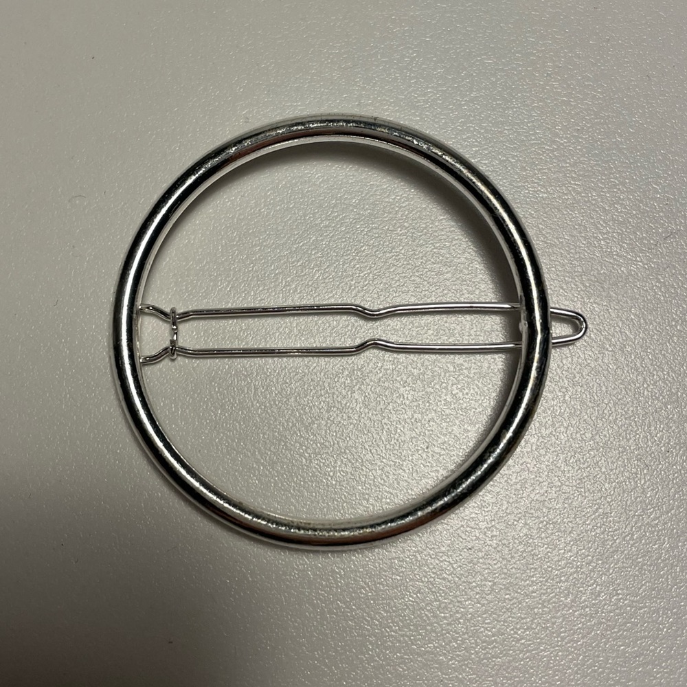 Silver Circle Hair Barrette